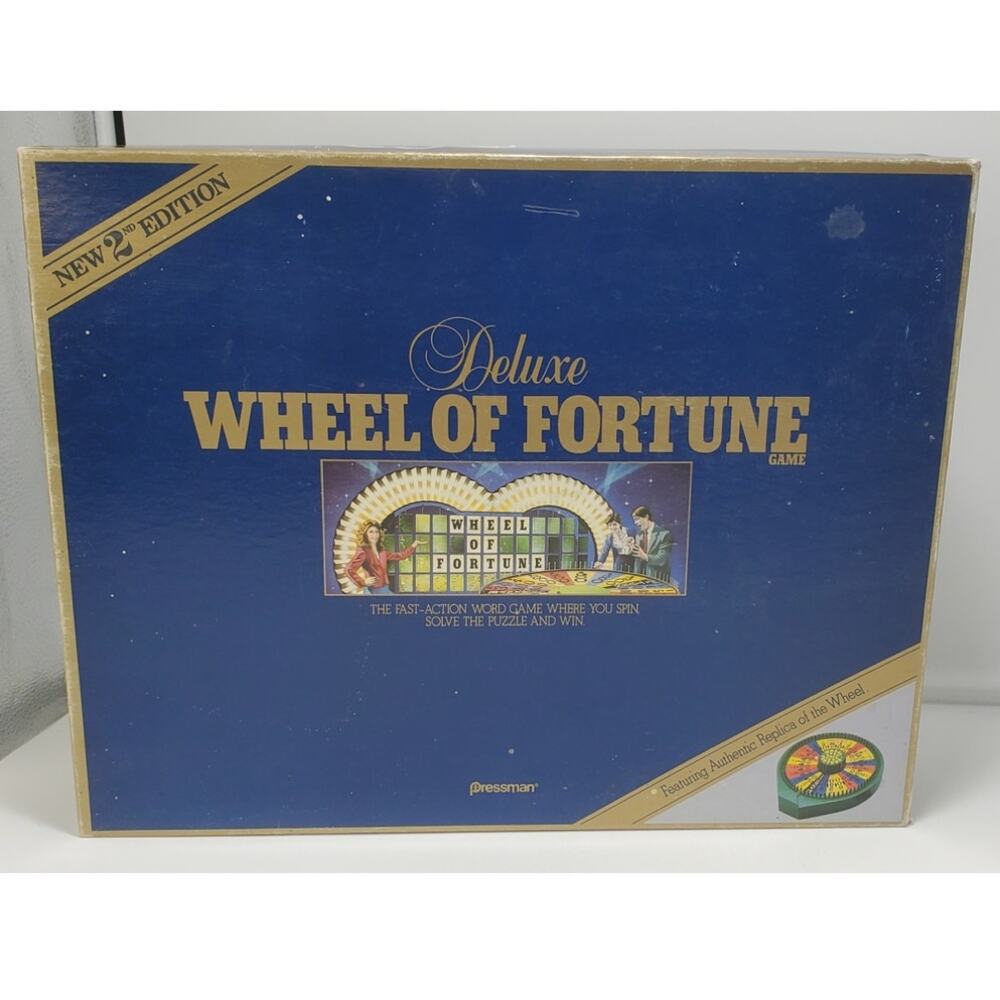 Vintage 1986 Wheel of Fortune Deluxe New 2nd Edition, PRE-OWNED